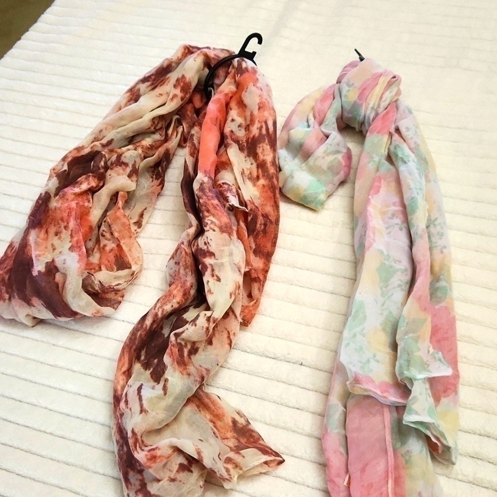 Scarf Bundle Floral abstract Winter Lagenlook Casual Coastal Cottagecore
